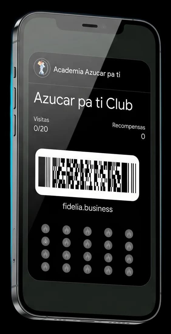 Tarjeta de fidelidad de Azúcar pa ti Club en un celular